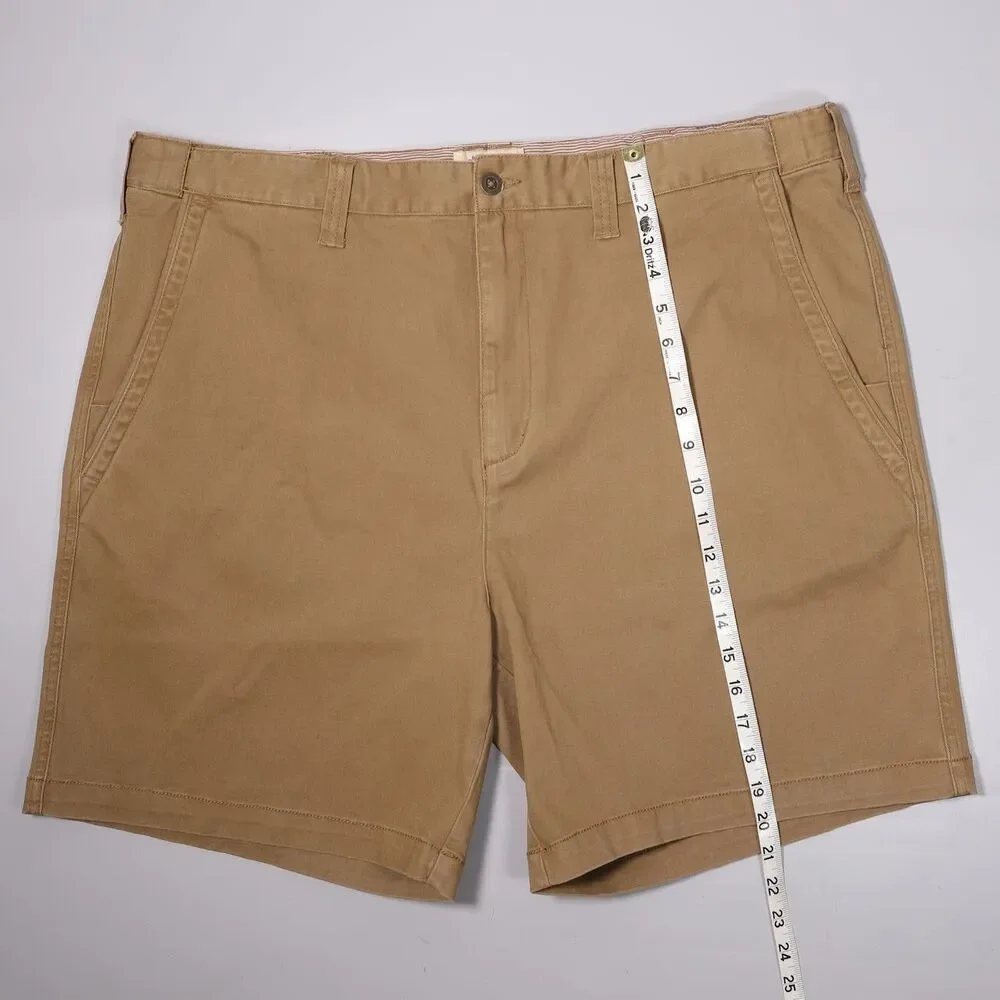 Territory Ahead Chino Shorts Flex Waist Dark Khaki Cotton Stretch Mens 42 x 7.5